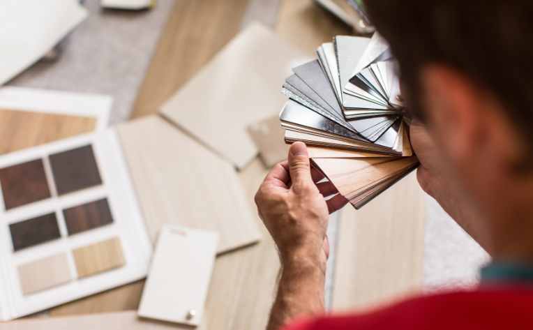 picking out different vinyl samples